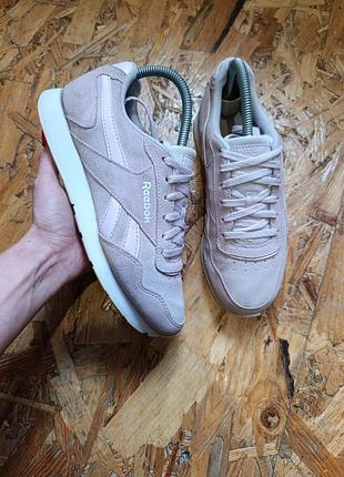 Оригінальні демісезонні шкіряні замшеві кросівки reebok toyal