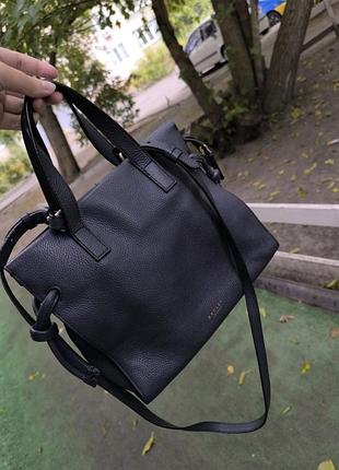 Жіноча сумка radley темно-синя з ручками та ремінцем