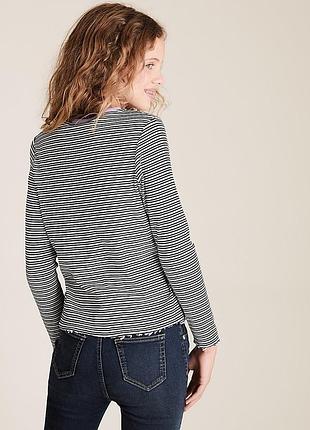 Смугастий лонгслів у рубчик marks & spencer (зріст 158 см, 12-13 років) кофта m&s в смужку з хвилястим краєм