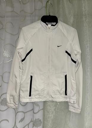 Женская белая спортивная кофта на молнии олимпийка nike original 12-13 лет (152-158 см)