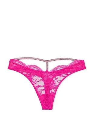 Трусики стринги victoria's secret very sexy shine strap cutout back m фуксія