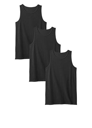 Мужская черная нательная майка up2fashion, комплект из 3 штук, размер l; xxl