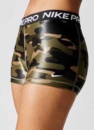 Жіночі спортивні шорти nike pro dri-fit camo shorts (оригінал)
