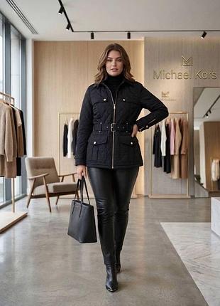 Стильная женская брендовая стеганая куртка michael kors черный размер л