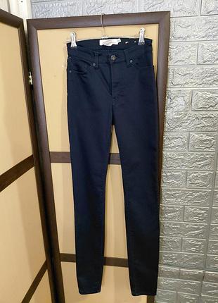 Джинсы женские h&amp;m темно-синие скинни skinny xxs eu 32 узкие стрейчевые