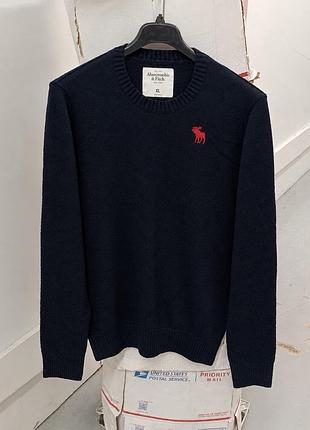 Abercrombie & fitch boreas mountain круглий светр темно-синій чоловічий,розмір xl