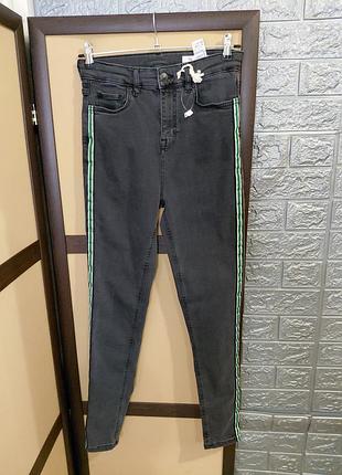 Джинсы женские marks &amp; spencer the ivy skinny серые с лампасами eur 38