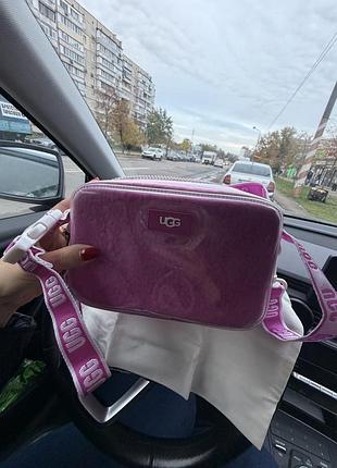 Сумка жіноча ugg силіконова прозора через плече рожева