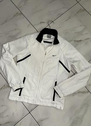 Женская белая спортивная кофта на молнии олимпийка nike original xs (34-36)