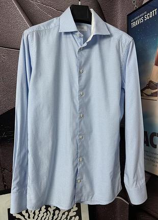 Сорочка eton slim fit шведська преміум бавовна оригінал 39 (m) в клітина