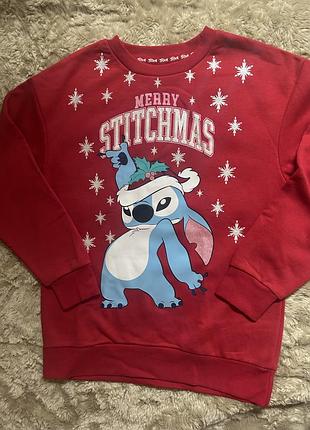 Утеплений світшот в новорічному стилі stitch primark