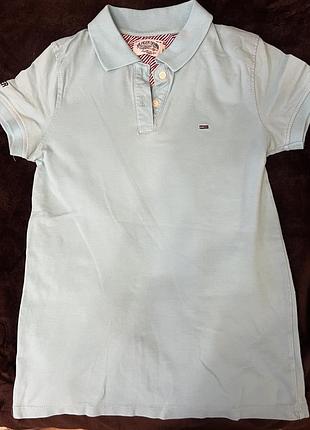 Поло tommy hilfiger блакитне з коротким рукавом