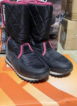 Зимові підліткові чоботи-дутики campri snow jogger чорного та рожевого кольору (розмір 4 / 37 )