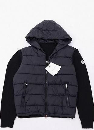 Бомбер moncler черного цвета демисезонный s, m, l, xl