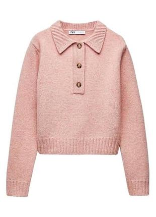 Рожевий вовняний светр zara