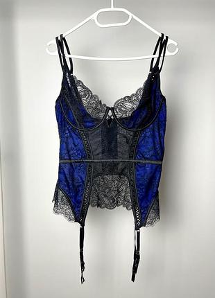 Мереживний жіночій корсет з підвʼязками для панчіх ann summers