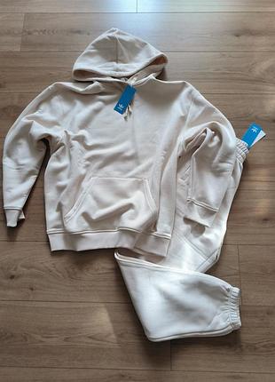 Спортивний костюм adidas бежевий двійка з худі