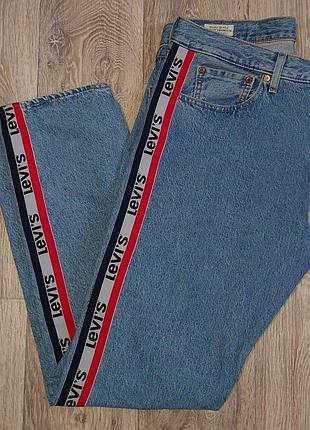 Джинси levi's 501 slim taper блакитні з лампасами