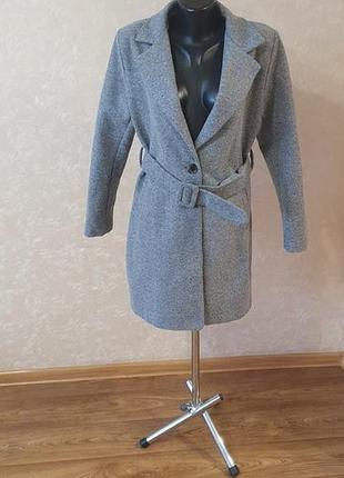 Стильне сіре пальто-кардиган moose florence italy з поясом (розмір xl)