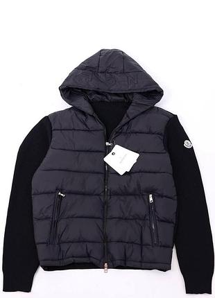 Бомбер moncler черного цвета демисезонный s, m, l, xl