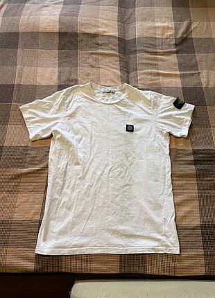 Футболка stone island, белая, xl