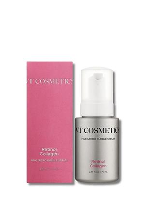 Мікропінна сироватка з ретинолом і колагеном vt cosmetics retinol collagen pink micro bubble serum, 70 мл