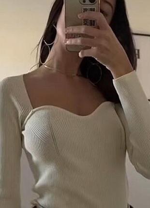 Красивий светр/реглан/кофточка/лонгслів zara в рубчик.