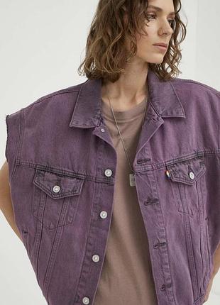 Джинсовий жилет унісекс levi's premium liberation trucker фіолетовий