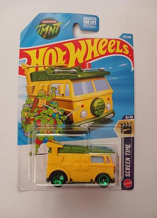 Колекційна модель hot wheels teenage mutant ninja turtles party wagon жовта