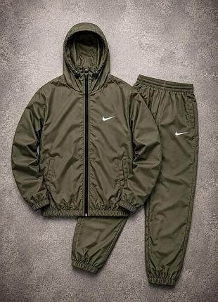 Спортивный костюм демисезонный плащевой nike хаки