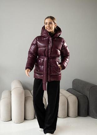 Жіночий пуховик burgundy