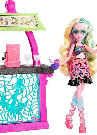 Лялька monster high та ігровий набір, lagoona blue scare-adise island snack & monster high doll & playset, lagoona blue scare-adise island snack shack