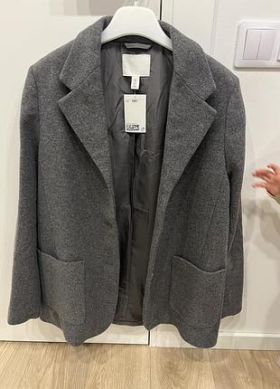 Піджак h&m демісезонний вовняний сірий