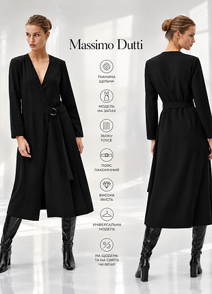 Massimo dutti плотное платье меди на запах