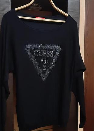 Брендовий чорний жіночий светр guess