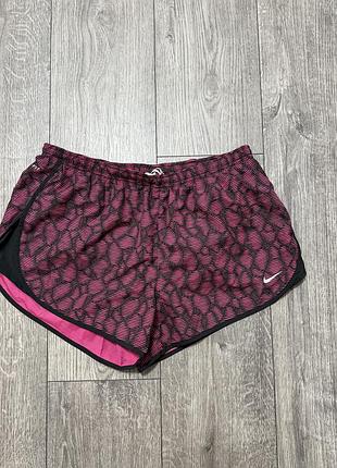 Жіночі спортивні шорти nike dri-fit рожево-чорні