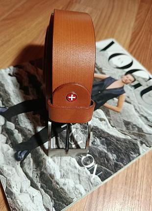 Ремінь чоловічий gear коричневий з пряжкою
