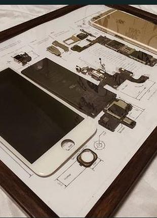 Декоративная картина apple iphone 6 разобран хендмейд