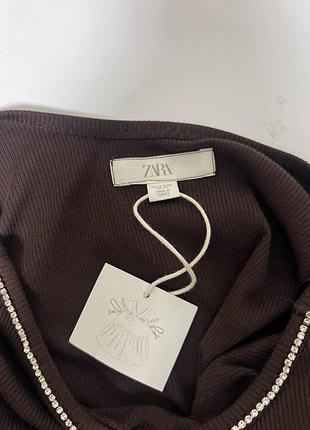 Zara  лонгслів шоколадного кольору 3