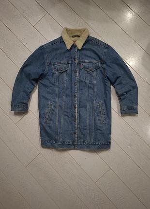 Шерпа пальто levi's m чоловіча джинсовка левайс куртка зимова