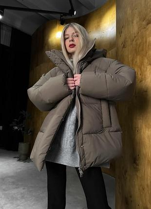 Пуховик жіночий oversize miki