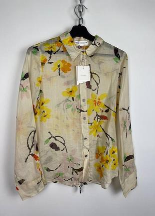 Zara 100% ramie новая женская блуза, рубашка