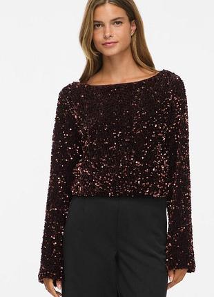 Женские блуза с пайетками от h&amp;m s-m