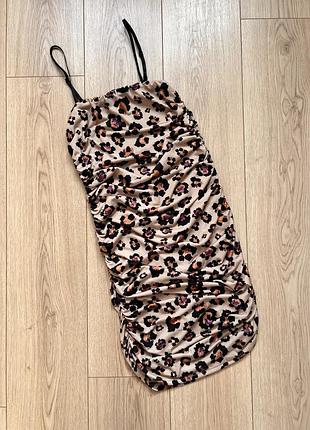 Леопардова сукня на бретелях zuiki 🛍️1+1=3🛍️