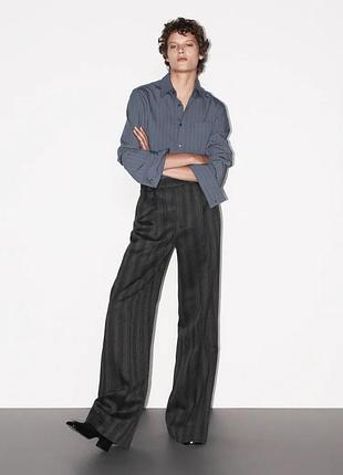 Широкие брюки в елку из 100% шерсти zw collection