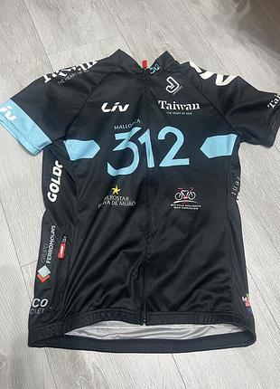 Велофутболка liv mallorca 312 чорно-блакитна