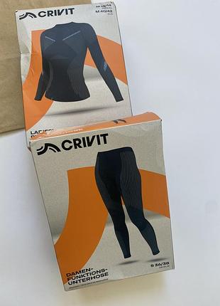 Новый комплект зонального термобелья crivit германия женский спортивный бесшовный кофта штаны термокофта леггинсы