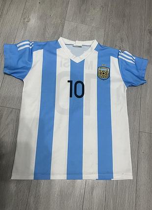 Футбольна футболка adidas messi збірна аргентини біло-блакитна