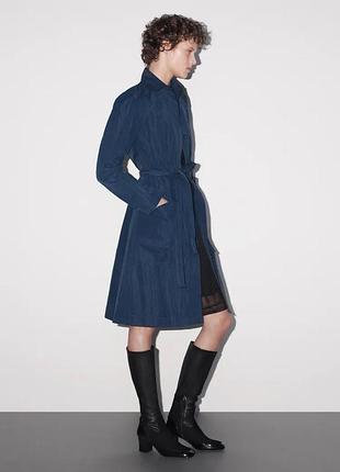 Пальто zw collection с жатым эффектом и поясом