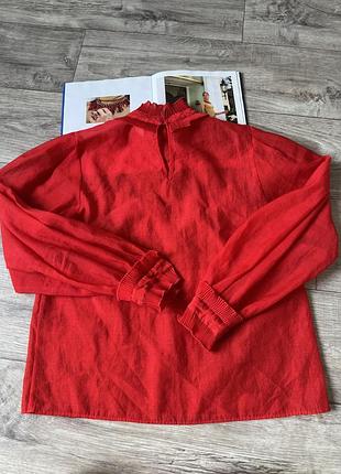 Красная блузка из органзы 4